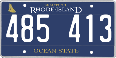 RI license plate 485413