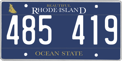 RI license plate 485419