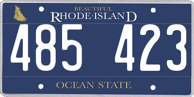 RI license plate 485423