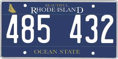 RI license plate 485432