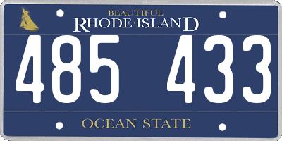 RI license plate 485433