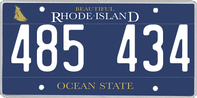 RI license plate 485434
