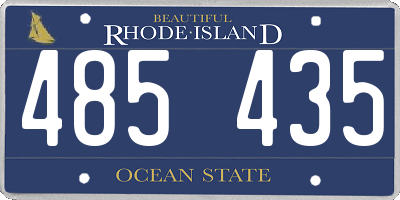 RI license plate 485435