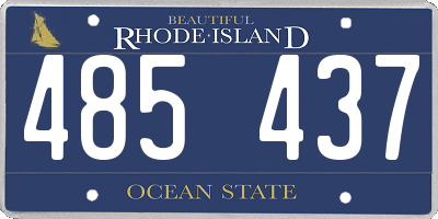 RI license plate 485437