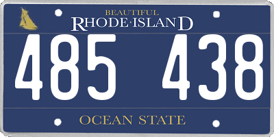 RI license plate 485438