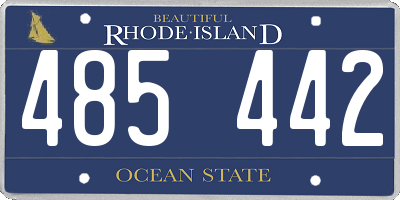 RI license plate 485442