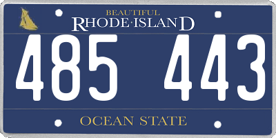 RI license plate 485443