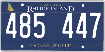RI license plate 485447