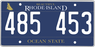 RI license plate 485453