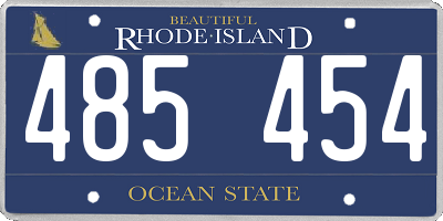 RI license plate 485454