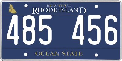 RI license plate 485456