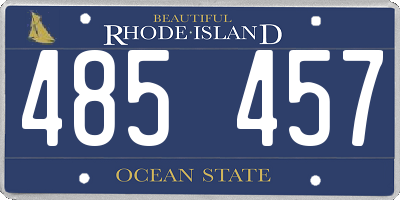 RI license plate 485457