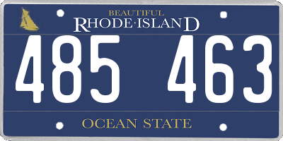RI license plate 485463