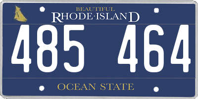 RI license plate 485464