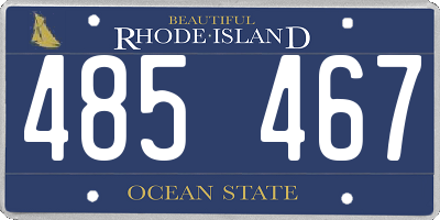 RI license plate 485467