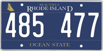 RI license plate 485477