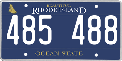 RI license plate 485488