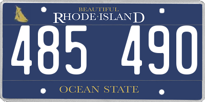 RI license plate 485490
