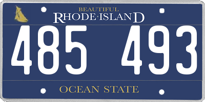 RI license plate 485493