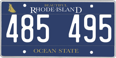 RI license plate 485495