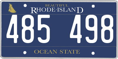RI license plate 485498