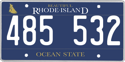 RI license plate 485532