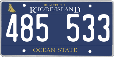 RI license plate 485533