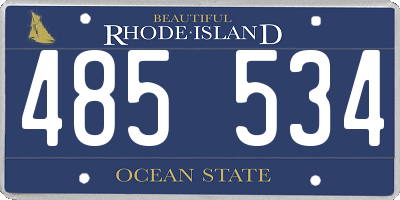 RI license plate 485534