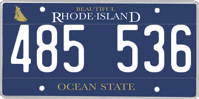 RI license plate 485536