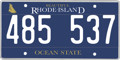 RI license plate 485537