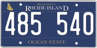 RI license plate 485540