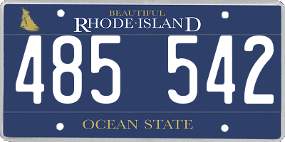 RI license plate 485542