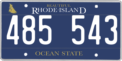 RI license plate 485543
