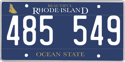 RI license plate 485549