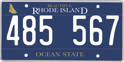 RI license plate 485567