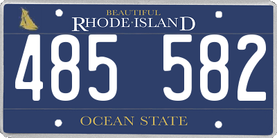 RI license plate 485582