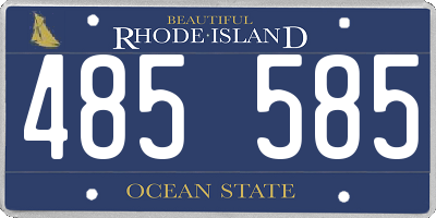 RI license plate 485585