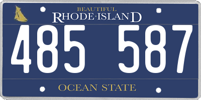 RI license plate 485587