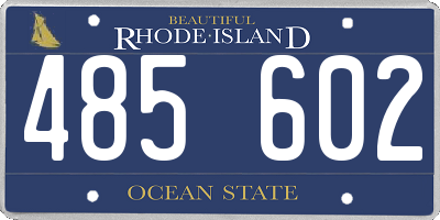 RI license plate 485602