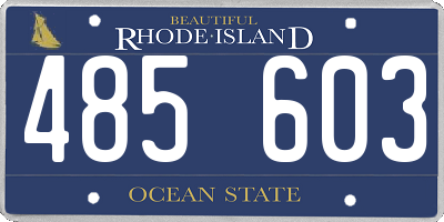 RI license plate 485603