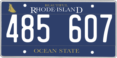 RI license plate 485607