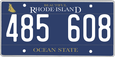 RI license plate 485608