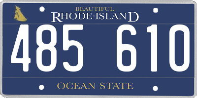 RI license plate 485610