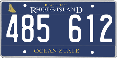 RI license plate 485612
