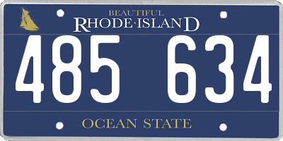 RI license plate 485634
