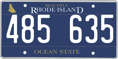 RI license plate 485635