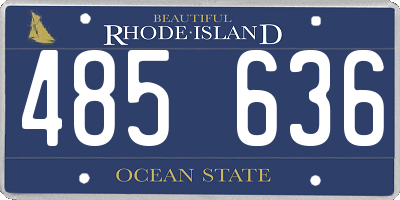 RI license plate 485636