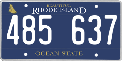 RI license plate 485637