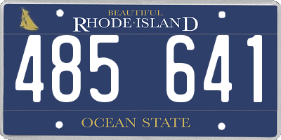 RI license plate 485641