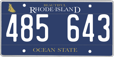 RI license plate 485643